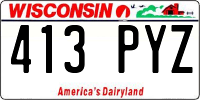 WI license plate 413PYZ