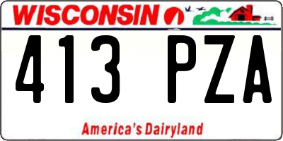 WI license plate 413PZA