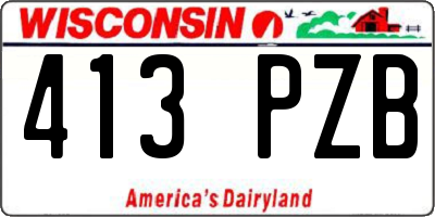 WI license plate 413PZB