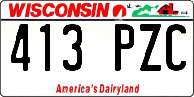 WI license plate 413PZC