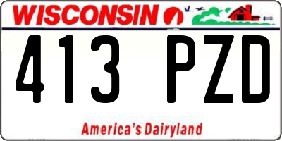 WI license plate 413PZD