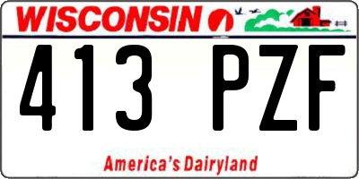 WI license plate 413PZF