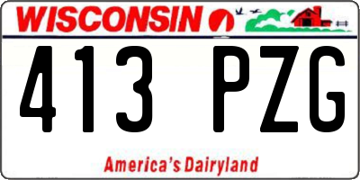 WI license plate 413PZG