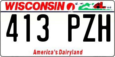 WI license plate 413PZH