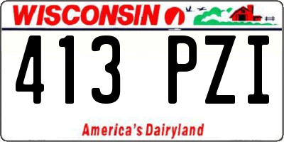 WI license plate 413PZI