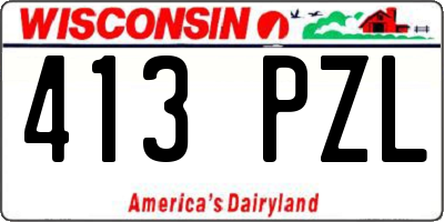 WI license plate 413PZL