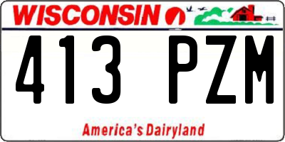 WI license plate 413PZM