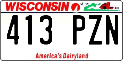 WI license plate 413PZN