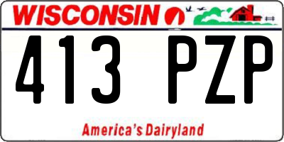 WI license plate 413PZP