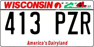 WI license plate 413PZR