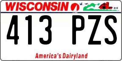 WI license plate 413PZS