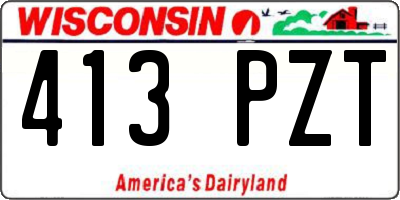 WI license plate 413PZT