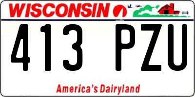 WI license plate 413PZU