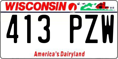 WI license plate 413PZW