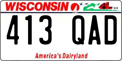 WI license plate 413QAD