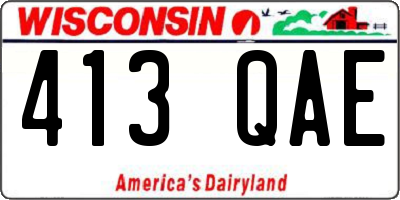 WI license plate 413QAE