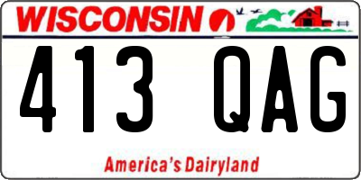 WI license plate 413QAG