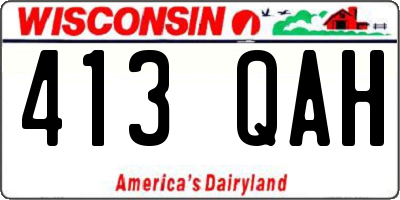 WI license plate 413QAH