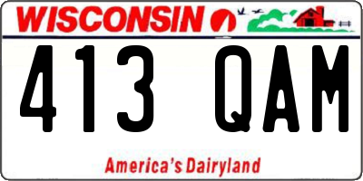 WI license plate 413QAM