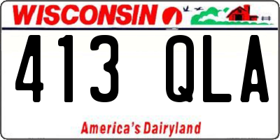WI license plate 413QLA