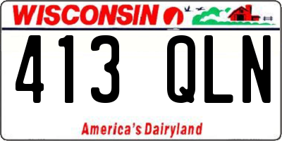 WI license plate 413QLN