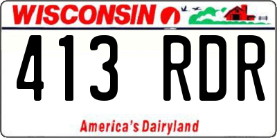 WI license plate 413RDR
