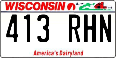 WI license plate 413RHN