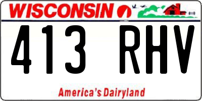 WI license plate 413RHV