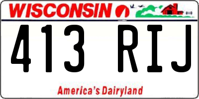 WI license plate 413RIJ