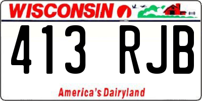 WI license plate 413RJB