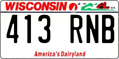 WI license plate 413RNB