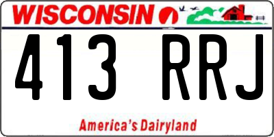 WI license plate 413RRJ