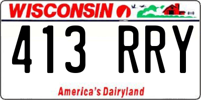 WI license plate 413RRY