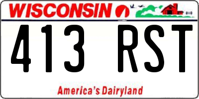 WI license plate 413RST