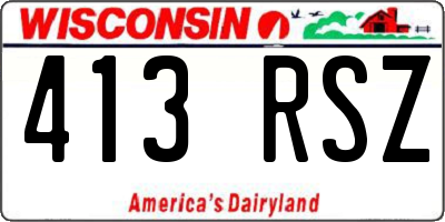 WI license plate 413RSZ