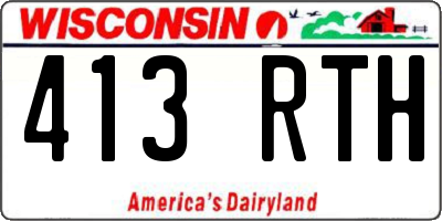 WI license plate 413RTH