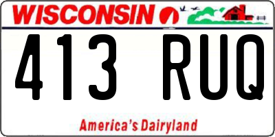 WI license plate 413RUQ