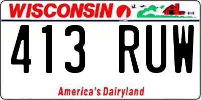 WI license plate 413RUW