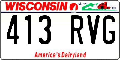 WI license plate 413RVG