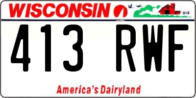 WI license plate 413RWF