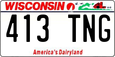 WI license plate 413TNG