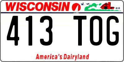 WI license plate 413TOG