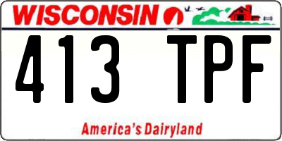 WI license plate 413TPF