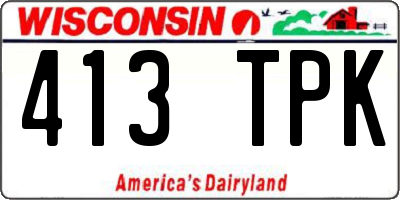 WI license plate 413TPK