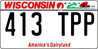 WI license plate 413TPP