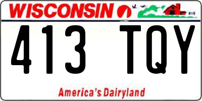 WI license plate 413TQY