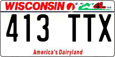 WI license plate 413TTX