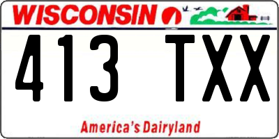 WI license plate 413TXX