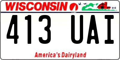 WI license plate 413UAI