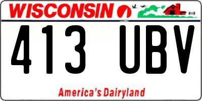WI license plate 413UBV